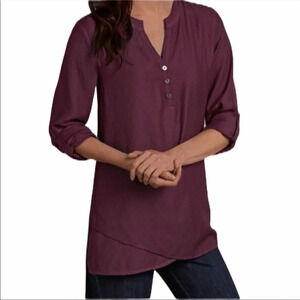 Soft Surroundings In the Study Mulberry Asymmetrical Tunic